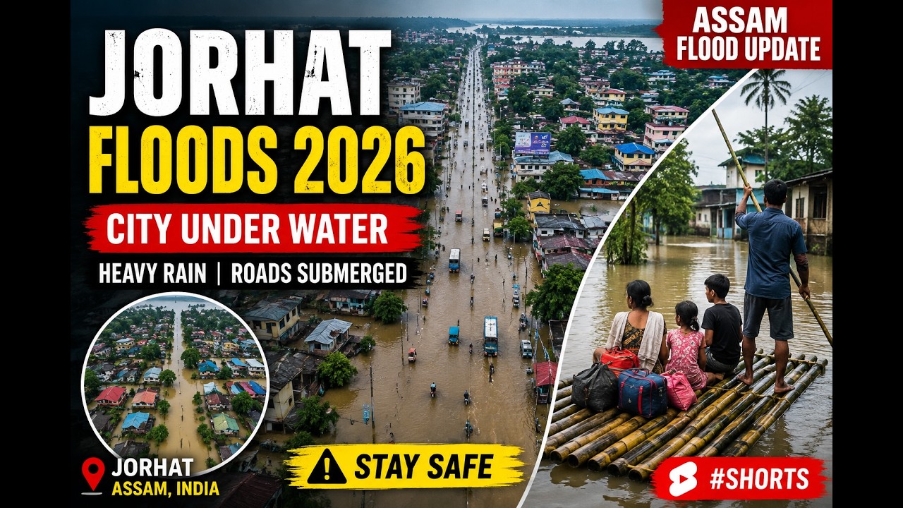Jorhat Floods 2026 | Roads Underwater After Heavy Rain | Assam Flood Update #shorts