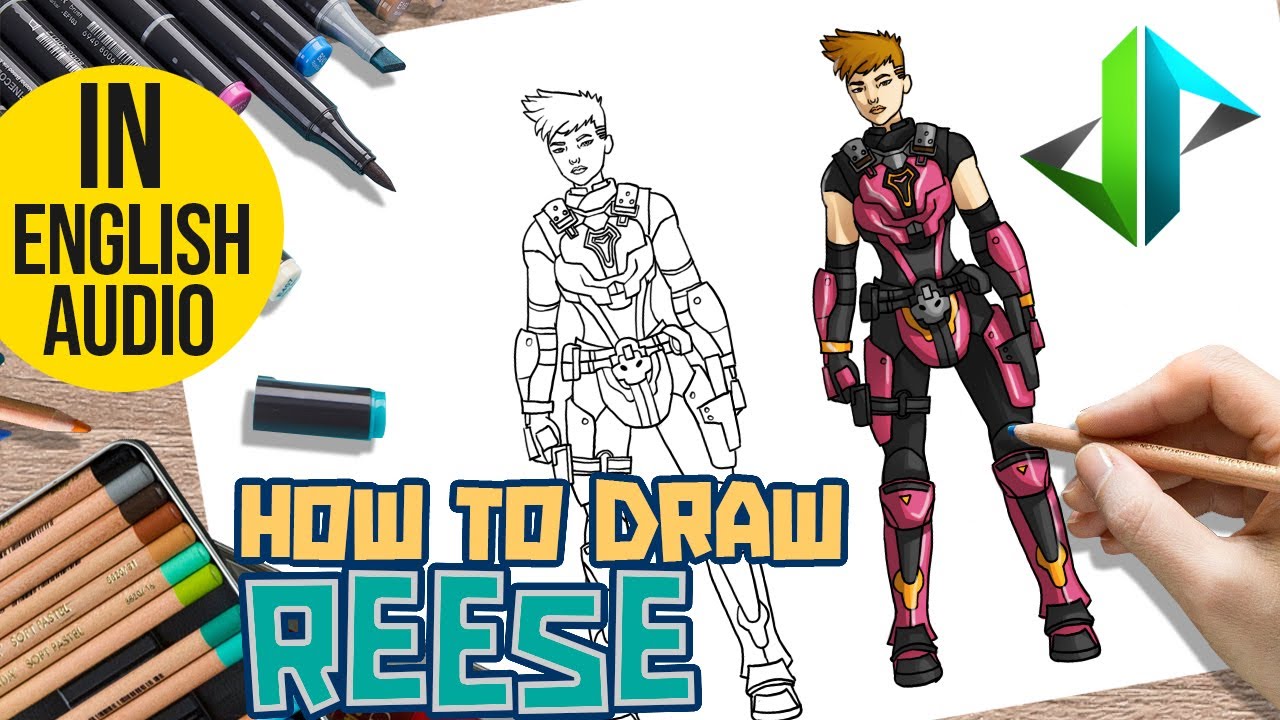 [DRAWPEDIA] HOW TO DRAW *NEW* REESE SKIN from FORTNITE - STEP BY STEP DRAWING TUTORIAL