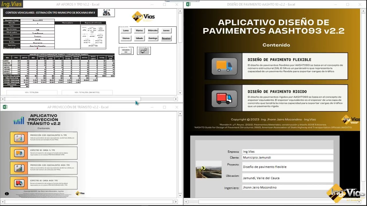 APLICATIVOS EXCEL ING.VIAS 👷🏻‍♂️💻🚧🛣️