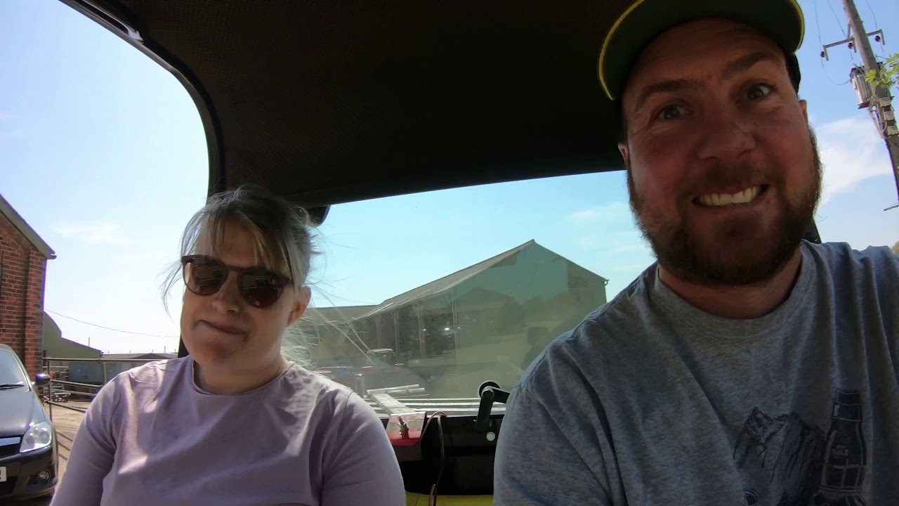 moving goats around on the ranch kids farm farm life gator John deere