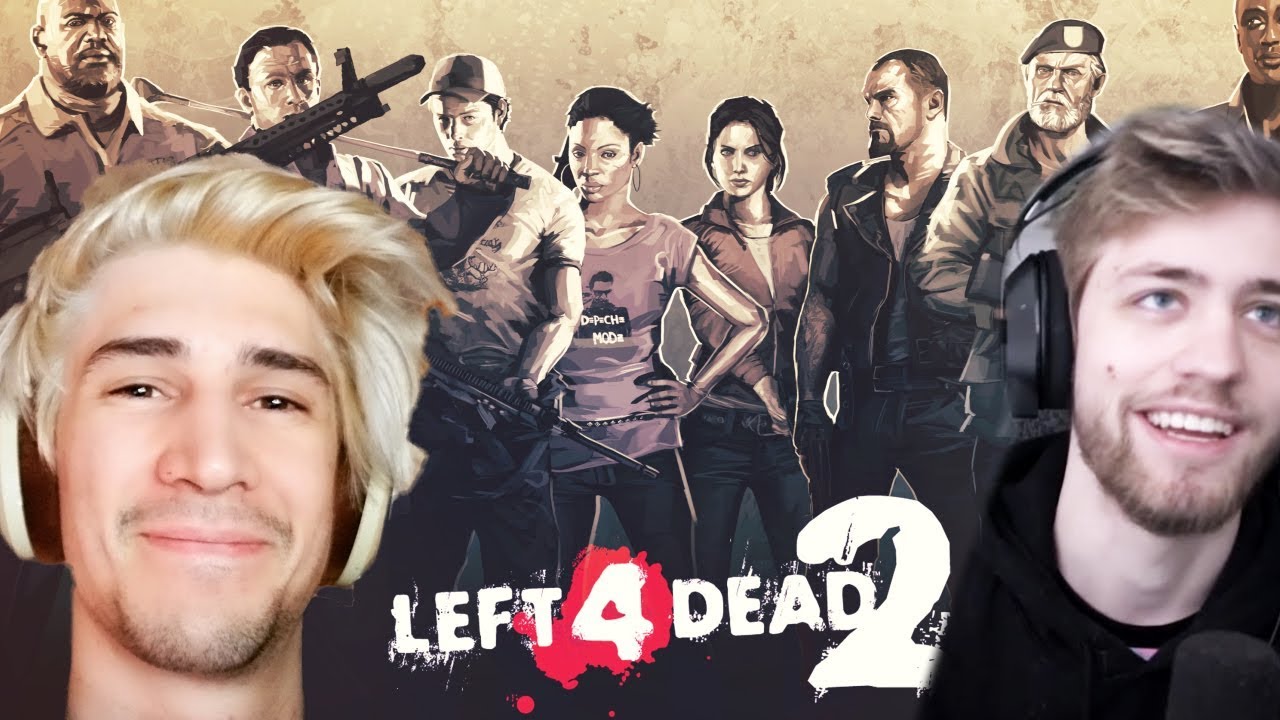 xQc Plays Left 4 Dead 2 with Sodapoppin, Moxy, Poke, and others! | with Chat