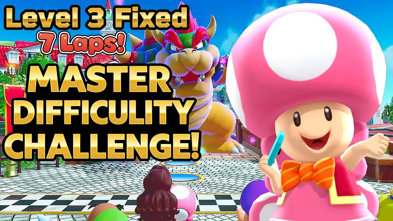 Super Mario Party Jamboree Koopathlon Toadette Gameplay 7 Laps CPU Master Level 3 Fixed