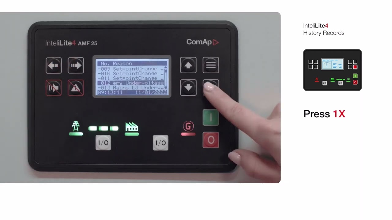 Controlador InteliLite: Historial