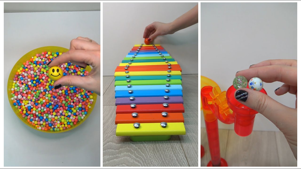 Hypnotic Bead Reversal, Xylophone Magic, Sorting Balls, ASMR Bead Tower, Marble Run Relaxation