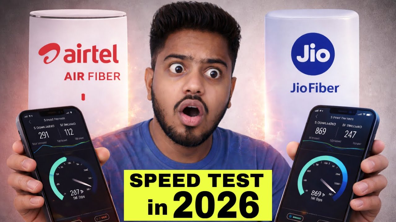 Airtel air fiber vs Jio fiber speed test 2026 | Airtel air fiber installed in my home 2026 test