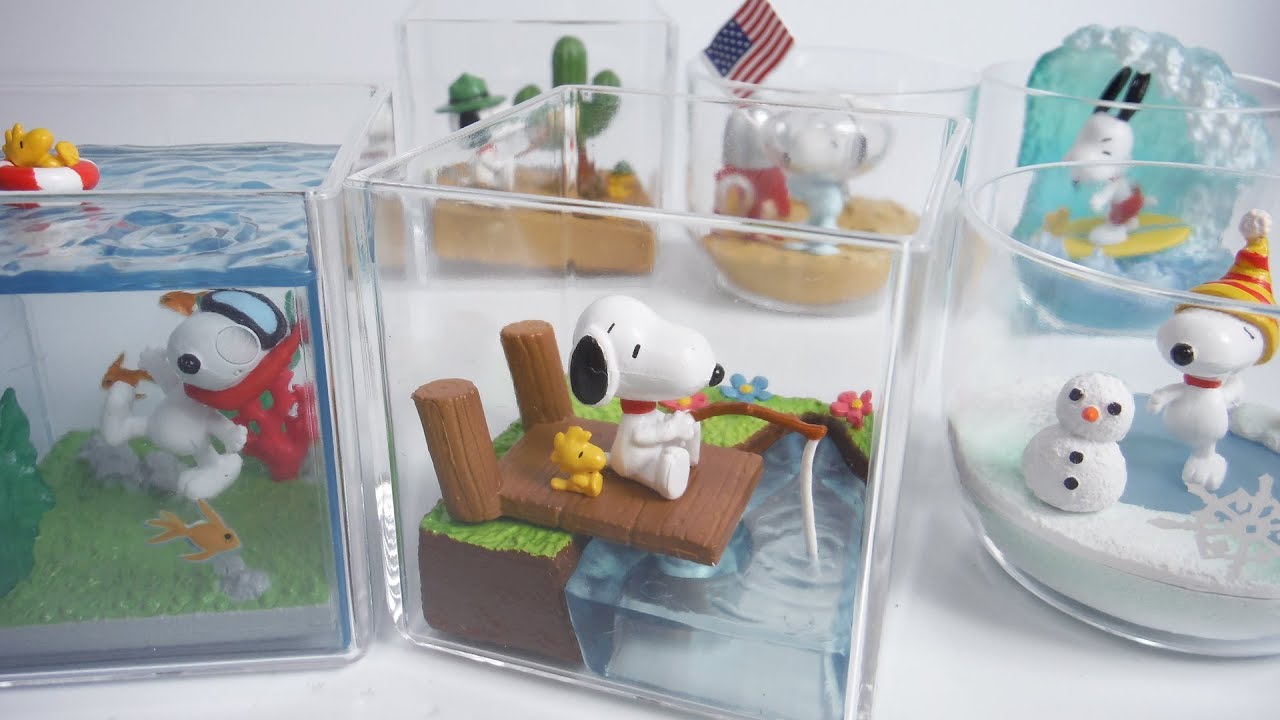 SNOOPY＆WOODSTOCK　HAPPY Terrarium 全６種 開封 スヌーピー ハッピーテラリウム PEANUTS リーメント RE-MENT Japanese candy toys