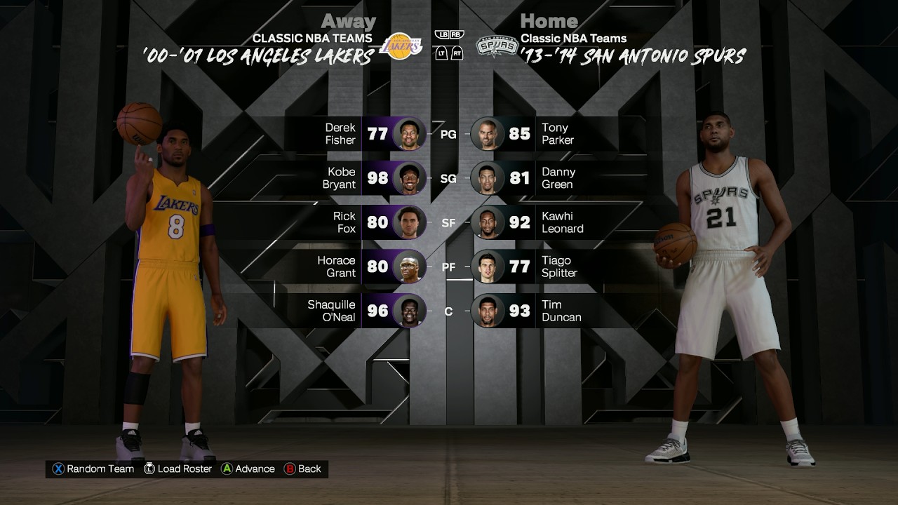 NBA 2K26 - 2000–01 Los Angeles Lakers @ 2013–14 San Antonio Spurs - Full Game Simulation