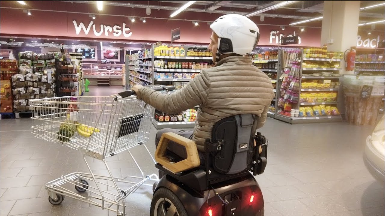 Rollstuhl Einkaufswagen Einkaufen