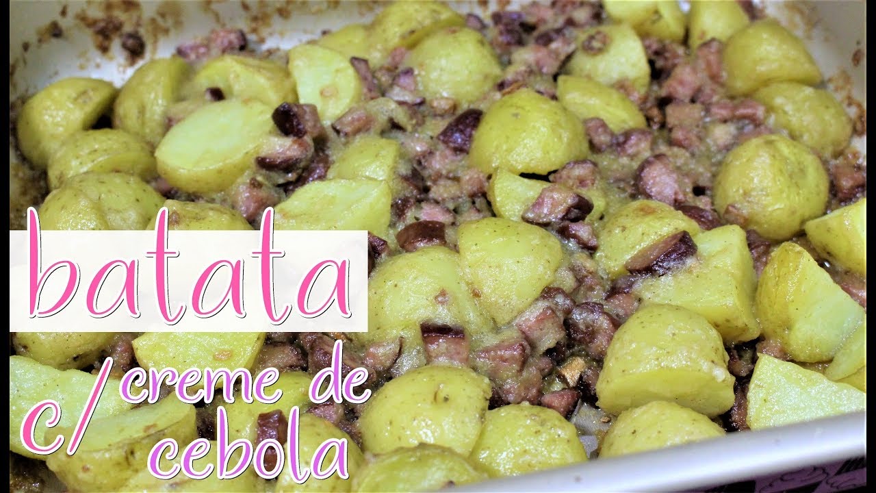 RECEITA: BATATA ASSADA COM CREME DE CEBOLA