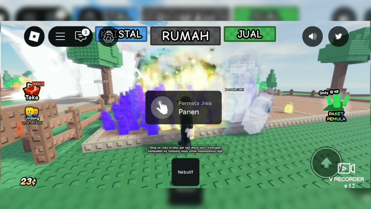 Main tumbuhan kristal di #Roblox