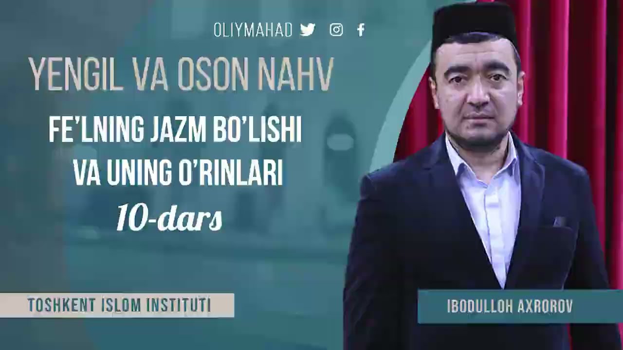 FE'LNING JAZM BO'LISHI VA UNING O'RINLARI