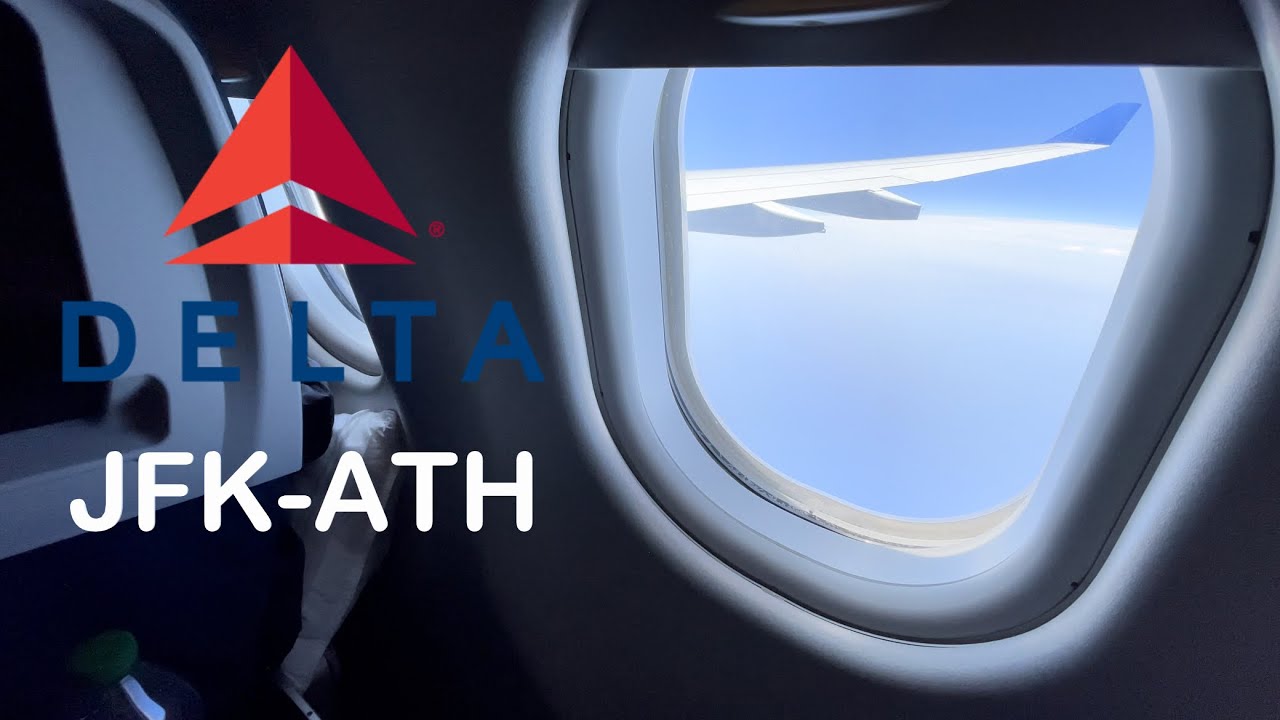 Flying from New York to Greece by Delta Airlines | HDR 4K