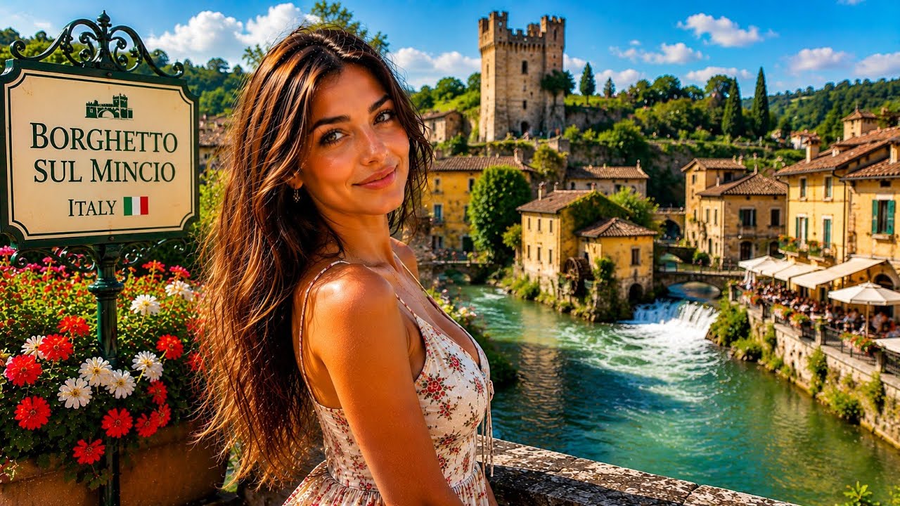 Borghetto Sul Mincio 🇮🇹 Italy - Town, River, Walking Tour 4K