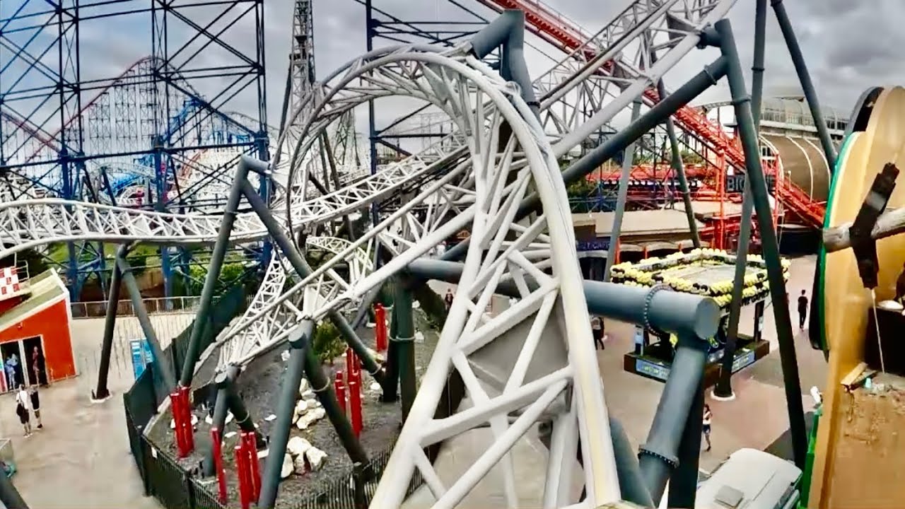 Icon TWISTY Double Launch American Coaster 4K POV! | Blackpool Pleasure Beach, Англия [Авторские ...