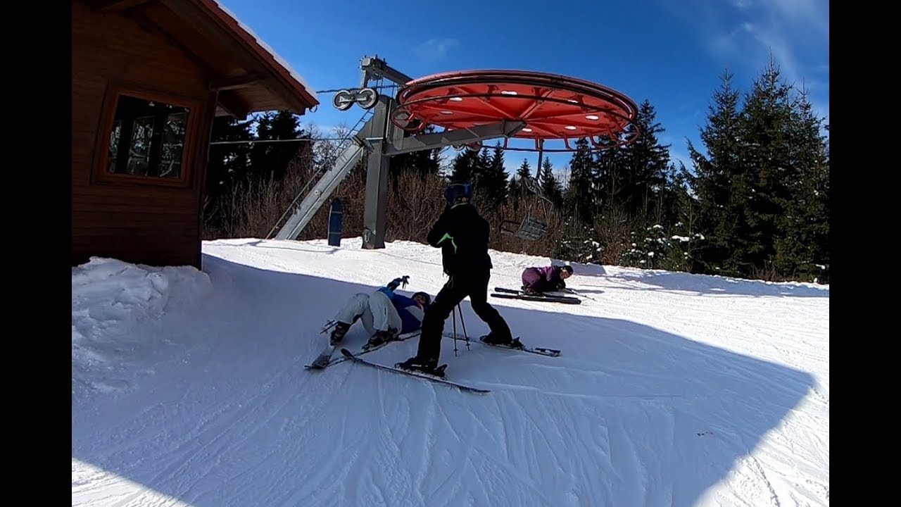 Buraśki i Ciotka na nartach... - Early skiing !
