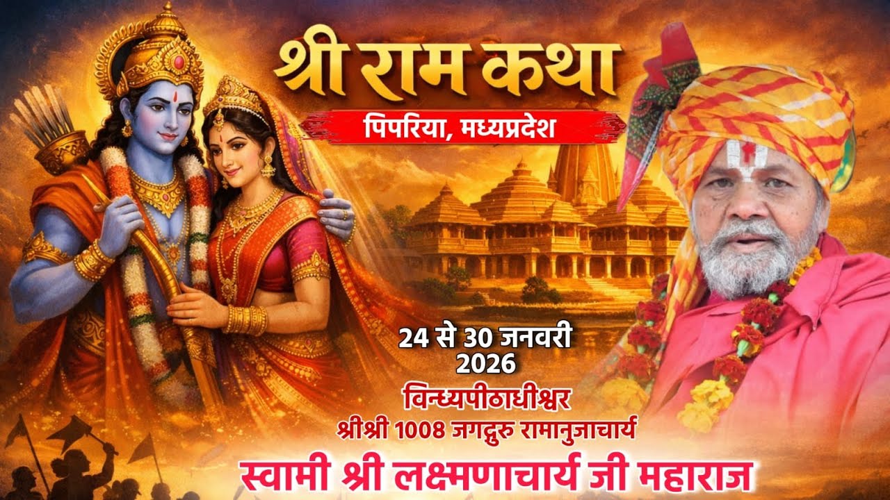 Day-01,श्री राम कथा विन्ध्यपीठाधीश्वर जगद्गुरु लक्ष्मणाचार्य जी महाराज / पिपरिया मध्यप्रदेश