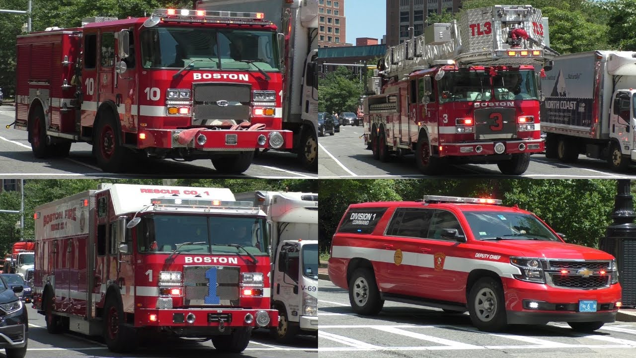 *FULL HOUSE RESPONSE* Boston Fire Dept. Engine 10, Tower Ladder 3, Rescue 1, & Division 1 Responding