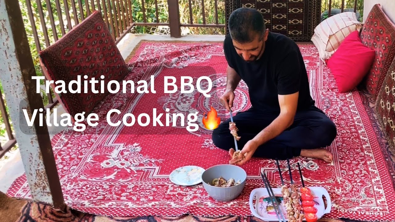 Village Cooking on Fire | Kebab, Sabzi Polo & Shirazi Salad