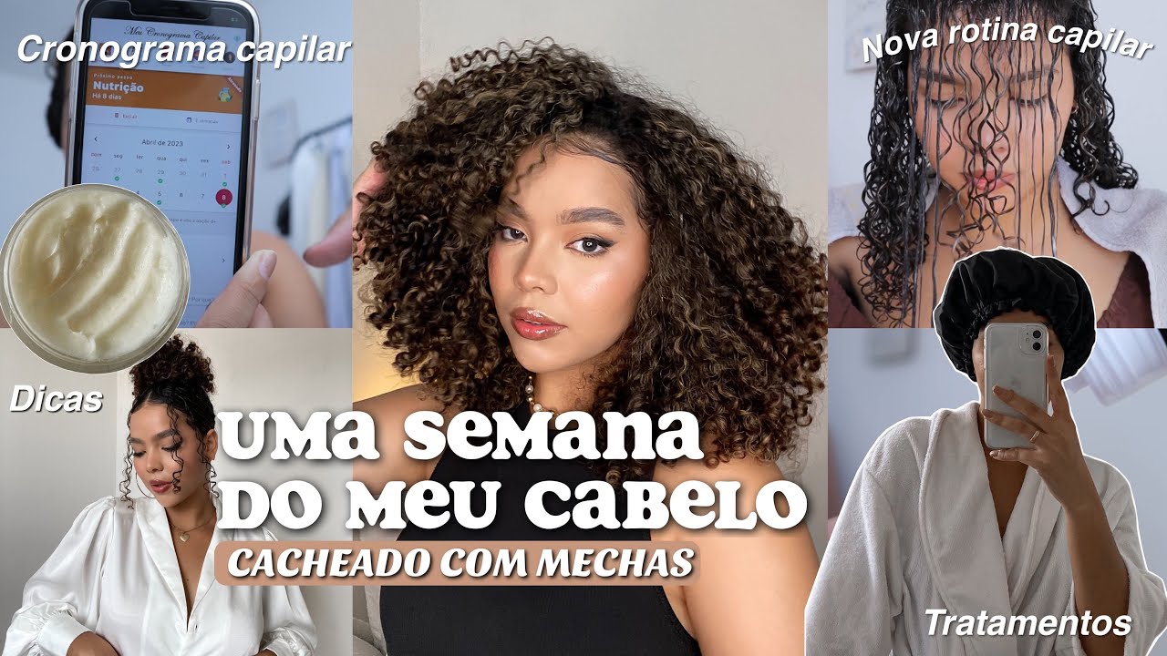 Uma semana do meu cabelo cacheado com mechas na real | nova rotina de cuidados + dicas 🤍