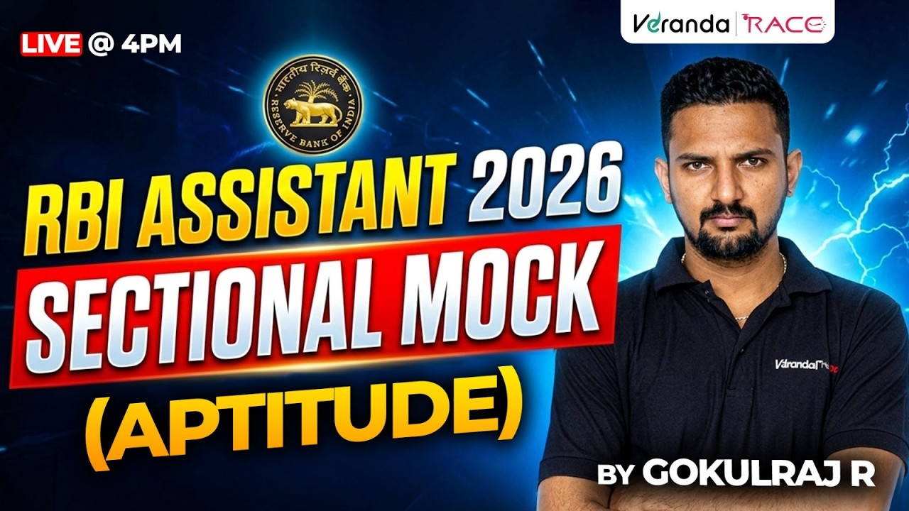 RBI ASSISTANT 2026 | SECTIONAL MOCK (APTITUDE) | BY GOKULRAJ R SIR