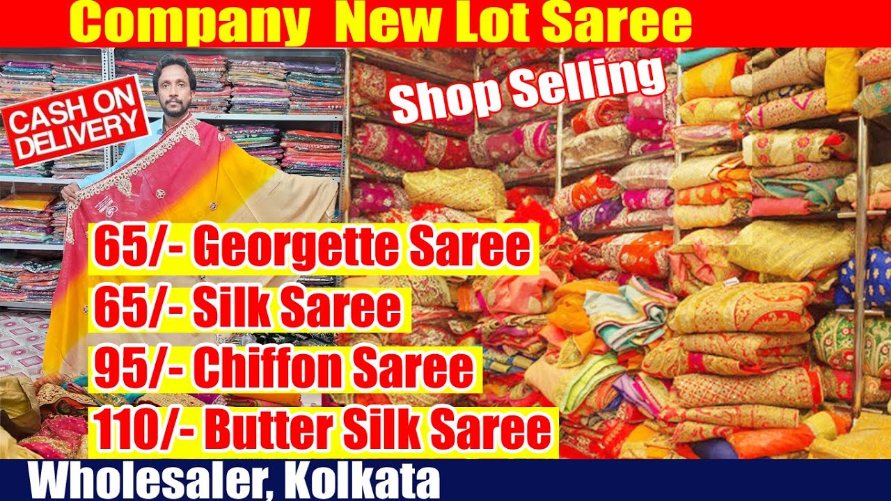 65/- Company New Lot Saree, Georgette Saree, Lot Chiffon Saree, Butter Silk Saree Wholesale Kolkata