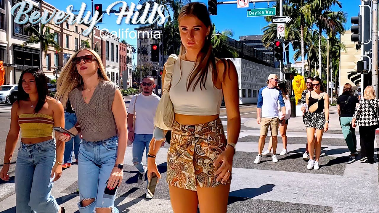 Beverly Hills Walking Tour in Los Angeles, California | The World-Famous Rodeo Drive, Supercars 4K