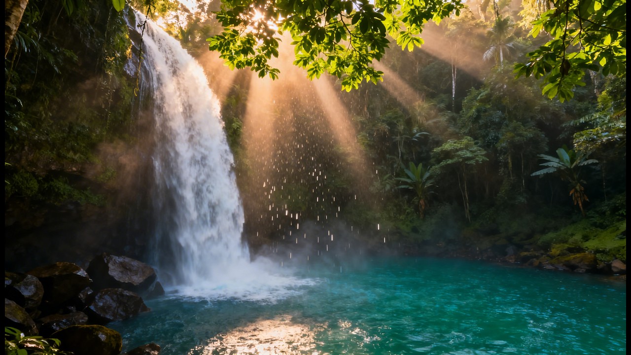 Jungle Waterfall Landscape Screensaver for Frame TV | 4K Tropical Nature TV Background