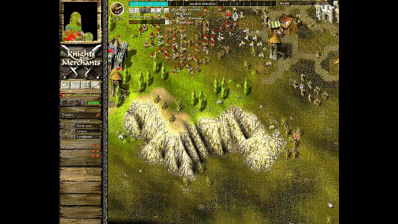 Knights and Merchants Remake Single Mission 1vs5 AI - no lure out exploits - only frontal attacks
