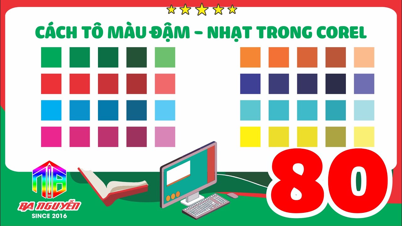 Học corel 80 - hướng dẫn cách tô màu đậm, nhạt cực kỳ đơn giản trong coreldraw x7 - xưởng Ba Nguyễn