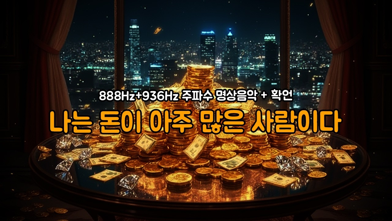 💰나는 돈이 아주 많은 사람이다💰 1000번 반복 확언 | 888Hz + 936Hz 주파수 명상음악+확언