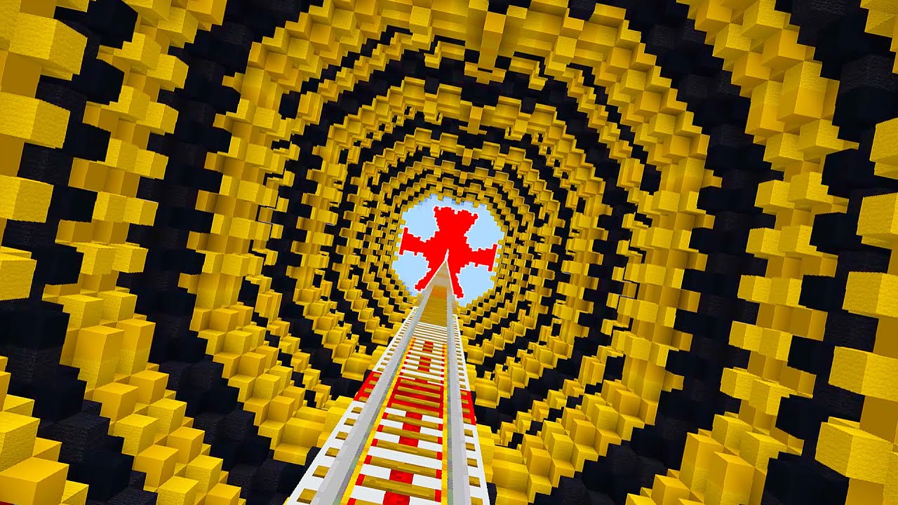 Иллюзия железной дороги из редстоуна! Железная дорога из редстоуна в Minecraft #3
