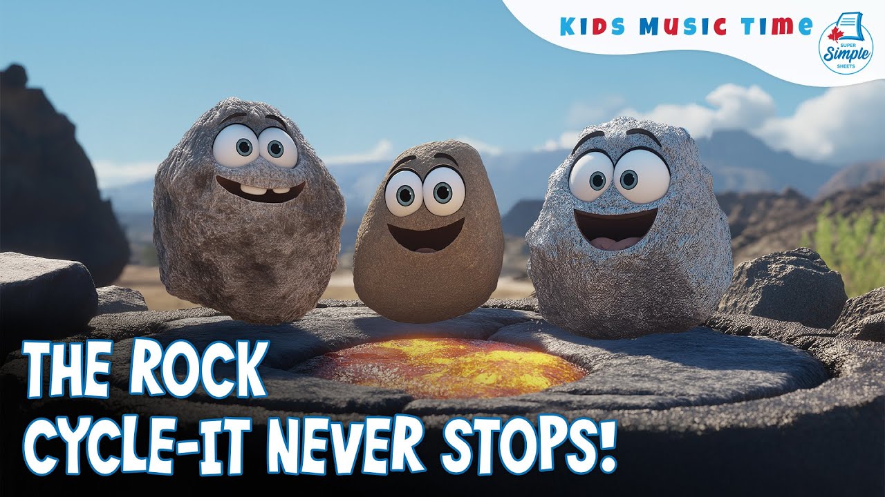 The Rock Cycle Song! 🌋 Learn How Rocks Change in This Fun Cartoon! 🎶| Science