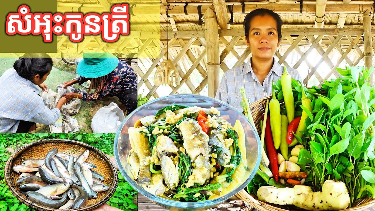 របៀបធ្វើសំអុះកូនត្រីស្រែ Steamed Fish 