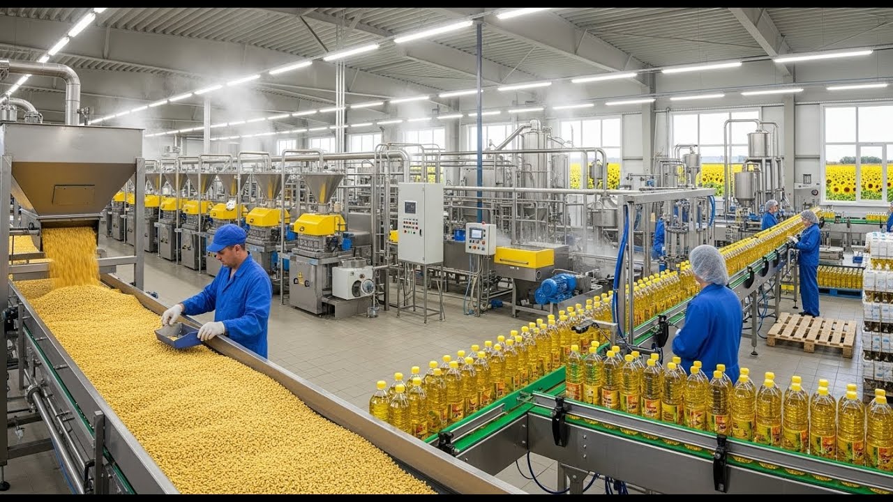 From Field to Bottle: How Sunflower Oil is Made in a Mega-Factory