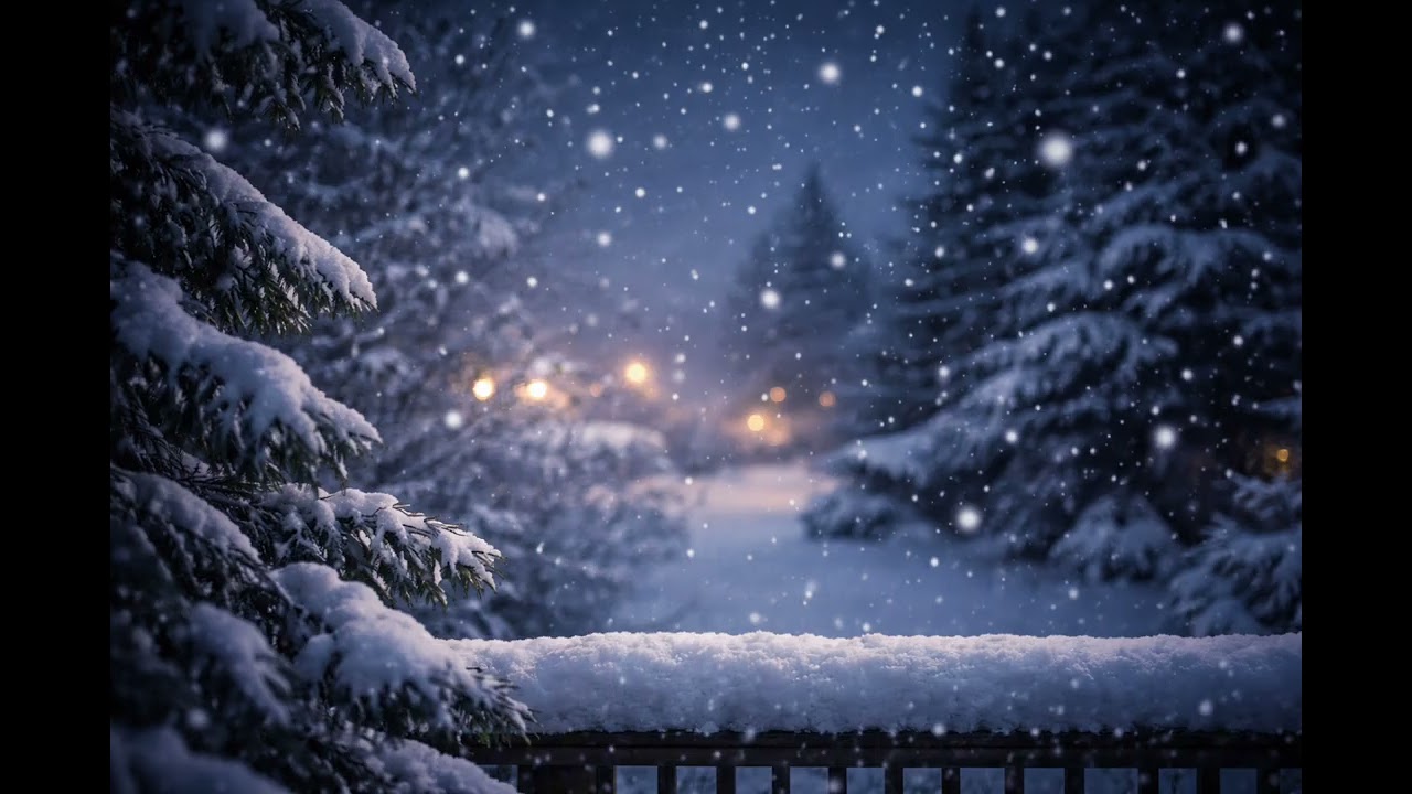 Soft Snowfall at Night ❄️ Calm Winter Ambience for Deep Sleep (1 Hour)