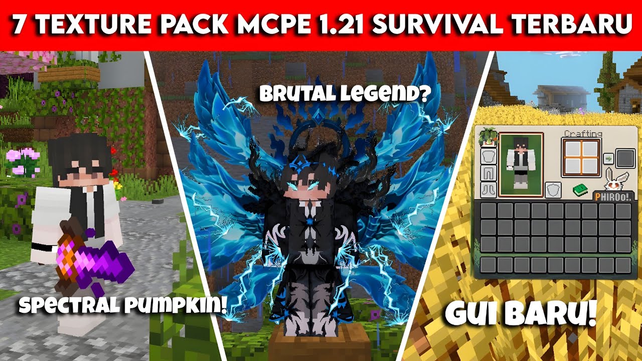7 TEXTURE PACK MCPE 1.21 TERBAIK & WAJIB COBA UNTUK SURVIVAL