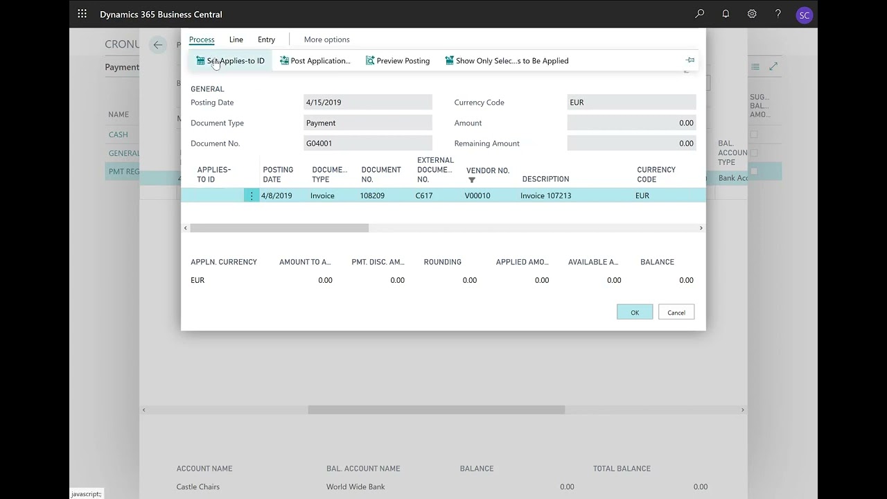Dynamics 365 Business Central — как обработать платеж в иностранной валюте