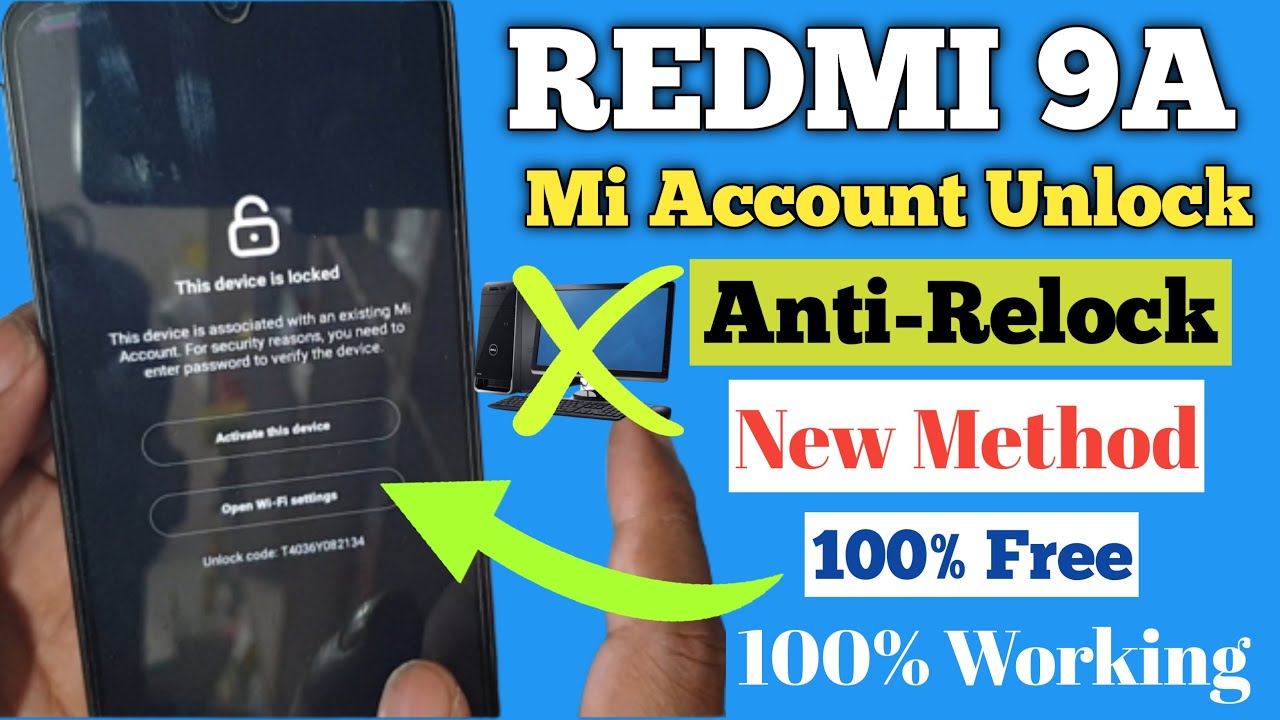 All Redmi Mi Account Bypass Anti-relock New Method 100% Working || Redmi 9A Mi account Remove ||