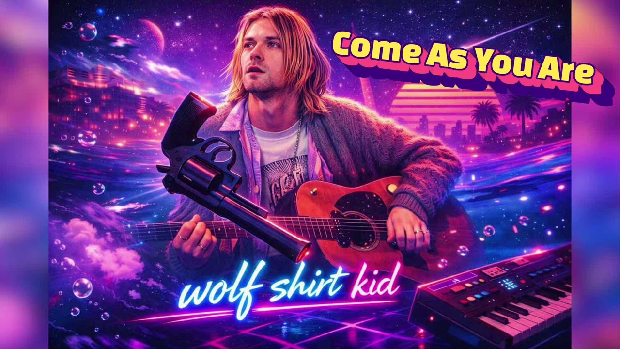 Come As You Are (Synthwave AI Cover) | Wolf Shirt Kid