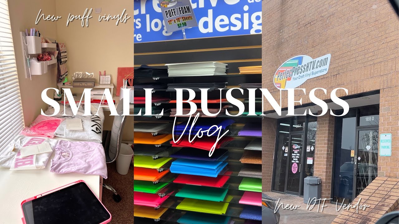 SMALL BUSINESS VLOG // New Vinyl and DTF Transfer Vendor, New Puff Designs