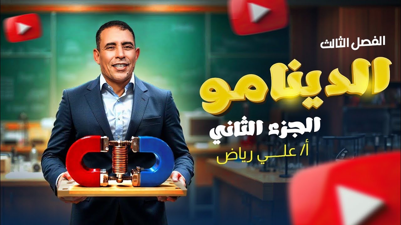 الفصل الثالث - المحاضرة الخامسة ( الدينامو  ) | الفيزياء الكهربية | علي رياض 2025