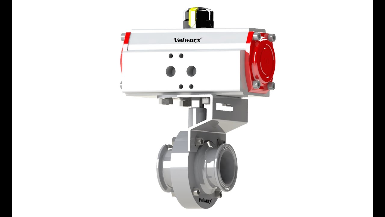 Valworx Air Actuated Sanitary Butterfly Valves- Scotch Yoke