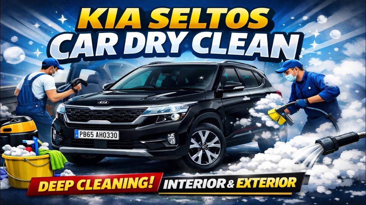 Black Kia Seltos Deep Cleaning | Full Interior & Exterior Dry Clean Transformation 🔥