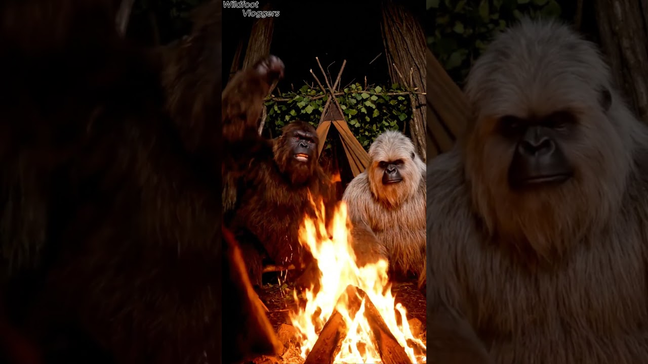 Bigfoot Celebrates Fire Victory 🎉🔥 | Funny Wilderness Vlog #shorts #funny #comedy #bigfoot  #yeti
