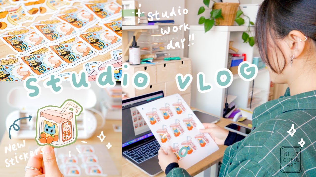 Studio Vlog 🌟 Shop Update Prep pt. 1!! Die Cut Stickers, Making Prints, Patreon Exclusive Mail!