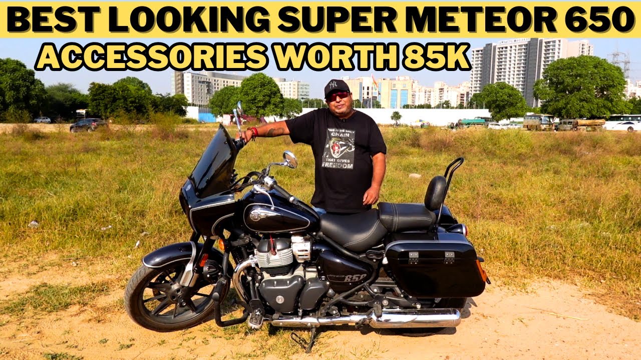 BEST LOOKING SUPER METEOR 650 IN INDIA | ACCESSORIES WORTH 85000 INSTALLED | TERMINATOR LOOK |