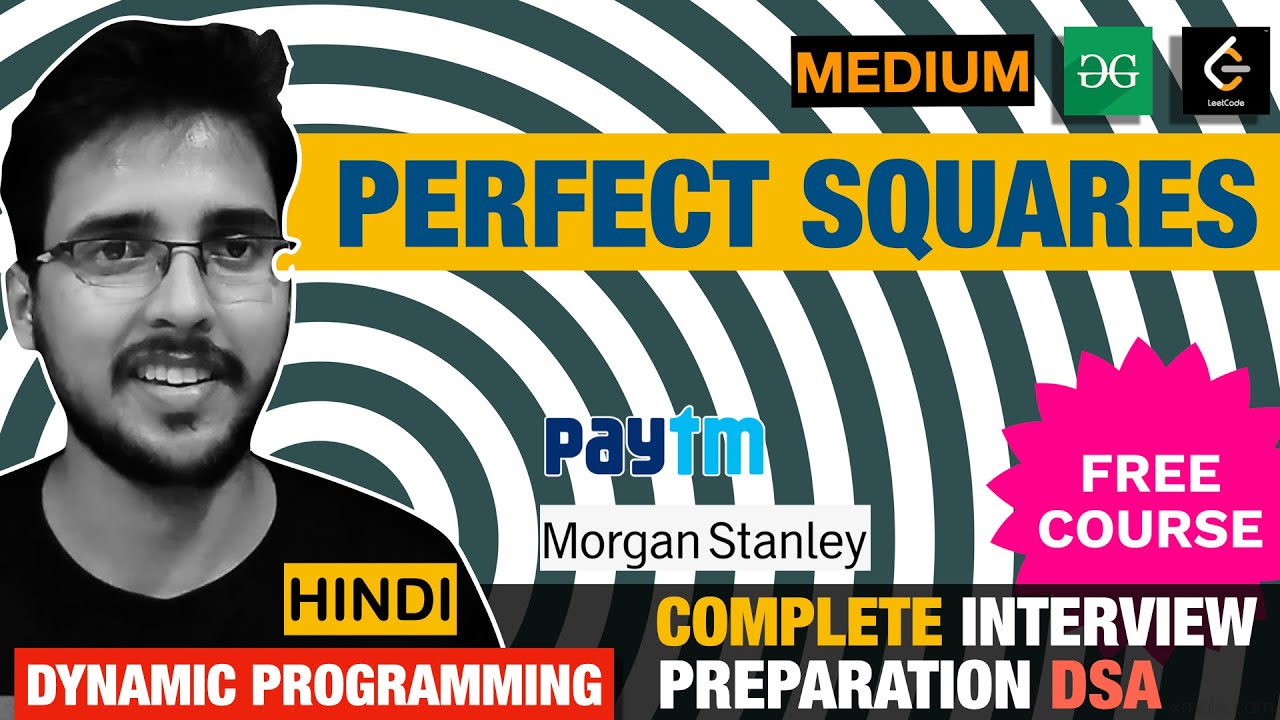 Perfect Squares ⭕️ Dynamic Programming Leetcode Problems solutions Hello World by prince #recursion