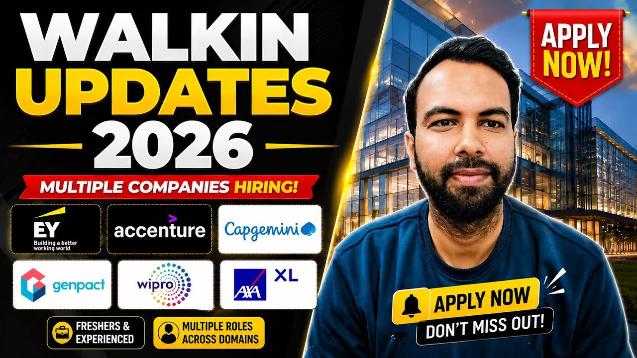 Walkin Updates 2026 | Freshers Jobs 2026 | Tech And Non-Tech Jobs 2026