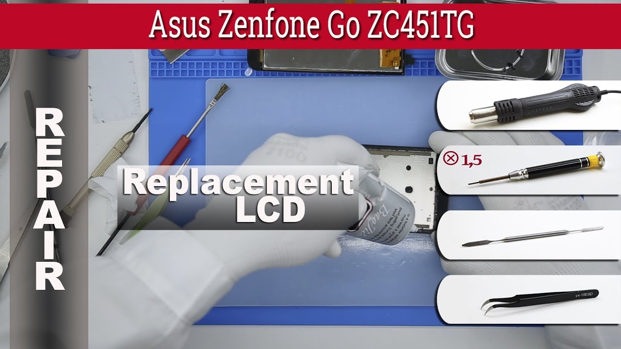 Как заменить 🔧 Дисплей и Тачскирин 📱 Asus Zenfone Go ZC451TG
