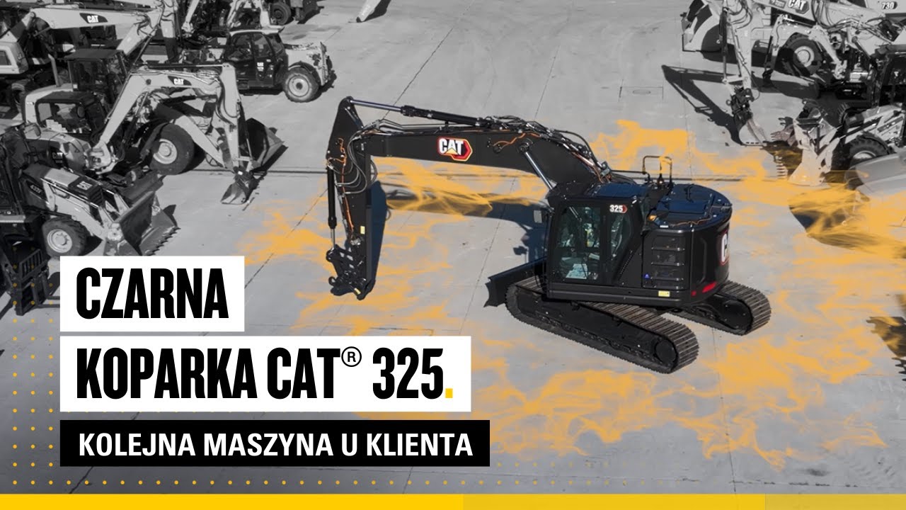 Czarna koparka Cat 325